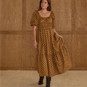 Rylee + Cru Tenley Golden Floral Midi Dress